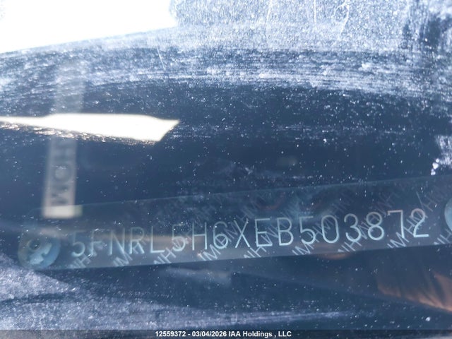 2014 Honda Odyssey Ex-l მანქანა იყიდება აუქციონზე, vin: 5FNRL5H6XEB503872, აუქციონის ნომერი: 12559372