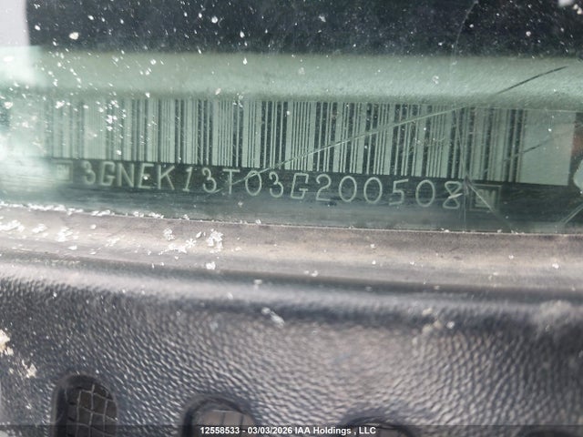 Aukcja sprzedaży 2003 Chevrolet Avalanche 1500, vin: 3GNEK13T03G200508, numer aukcji: 12558533