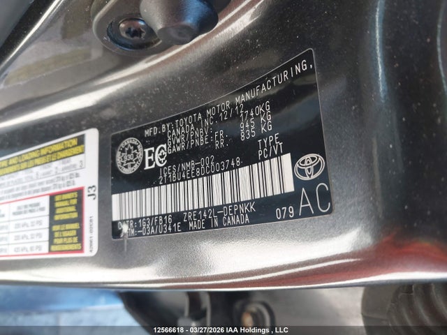 2013 Toyota Corolla Le მანქანა იყიდება აუქციონზე, vin: 2T1BU4EE8DC003748, აუქციონის ნომერი: 12566618