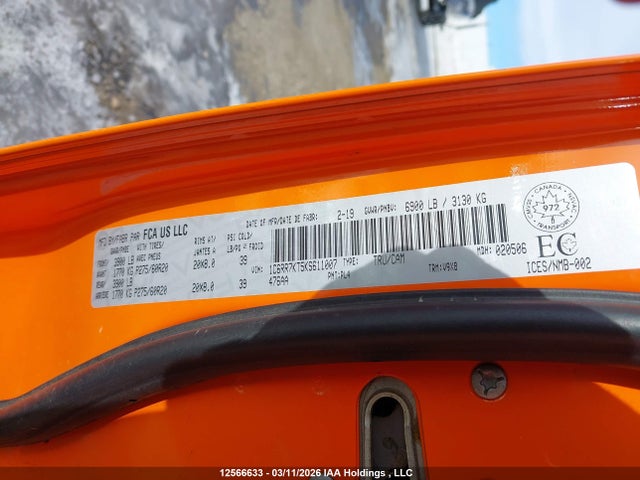 1C6RR7KT5KS611007 RAM 1500 Classic Tradesman