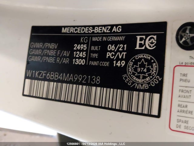 W1KZF6BB4MA992138 Mercedes-Benz E Amg 53 4matic