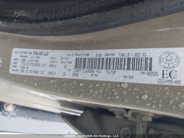 Продаж на аукціоні авто 2020 Dodge Ram 1500, vin: 1C6SRFFT3LN278554, номер лоту: 12566669