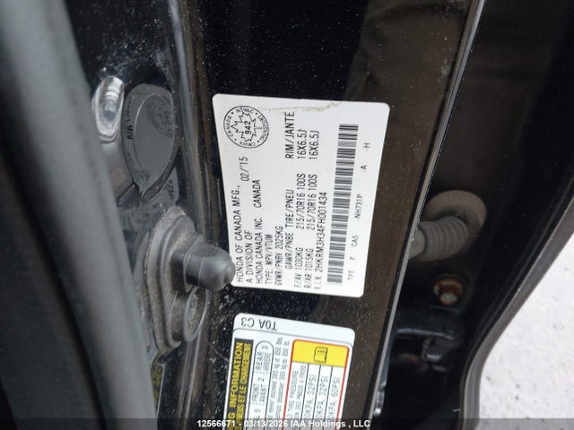 12566671 :رقم المزاد ، 2HKRM3H34FH001434 vin ، 2015 Honda Cr-v مزاد بيع