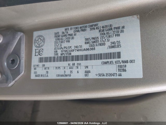 Ford ESCAPE S 2017 1FMCU0F74HUA96365 Image 9