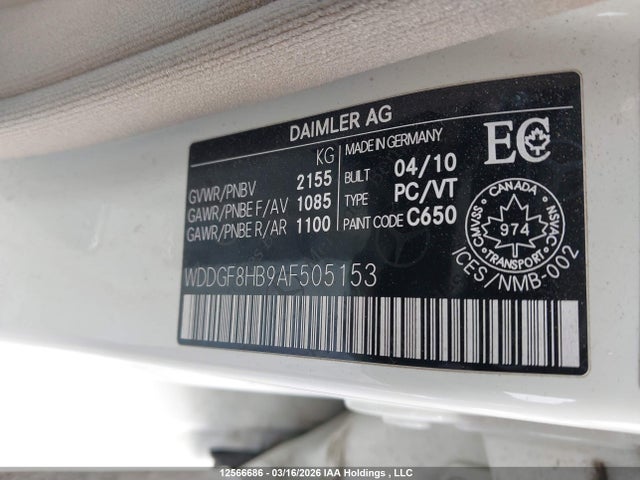 Aukcja sprzedaży 2010 Mercedes-benz C 350 4matic, vin: WDDGF8HB9AF505153, numer aukcji: 12566686