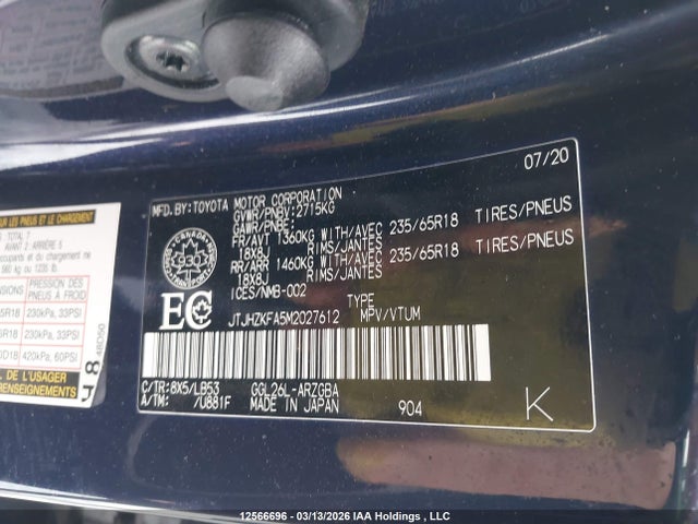 JTJHZKFA5M2027612 Lexus Rx 350 L