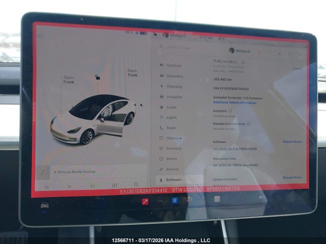 Продажа на аукционе авто 2019 Tesla Model 3, vin: 5YJ3E1EB2KF214412, номер лота: 12566711