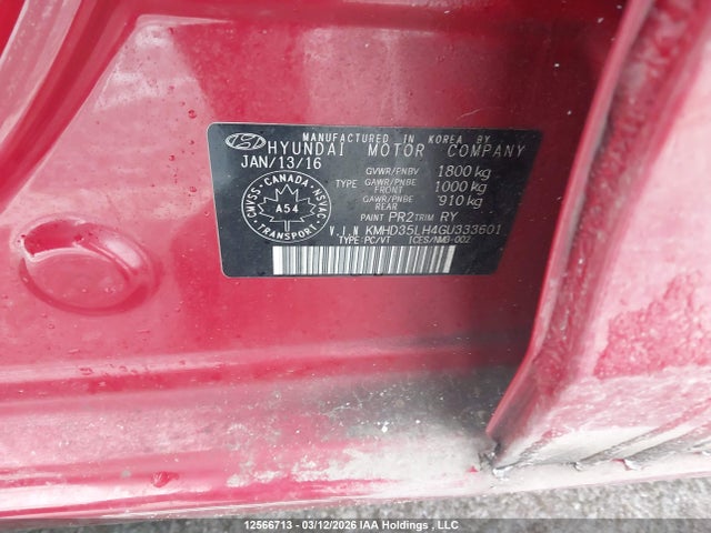 KMHD35LH4GU333601 Hyundai ELANTRA GT