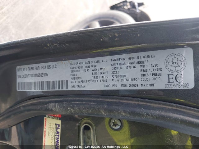 3C6RR7KG7MG663915 RAM 1500 Classic Tradesman
