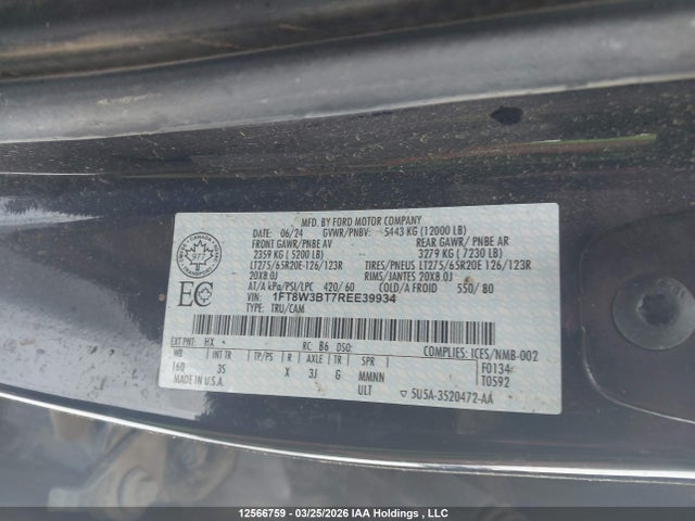 Ford F-350 Xlt 2024 1FT8W3BT7REE39934 Image 9