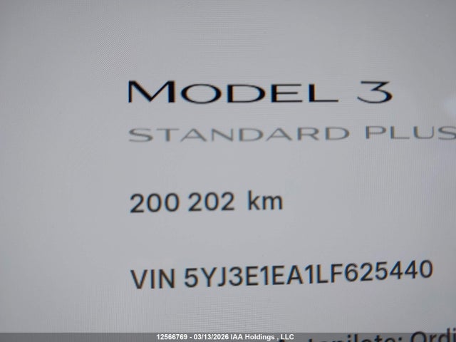 Aukcja sprzedaży 2020 Tesla Model 3, vin: 5YJ3E1EA1LF625440, numer aukcji: 12566769