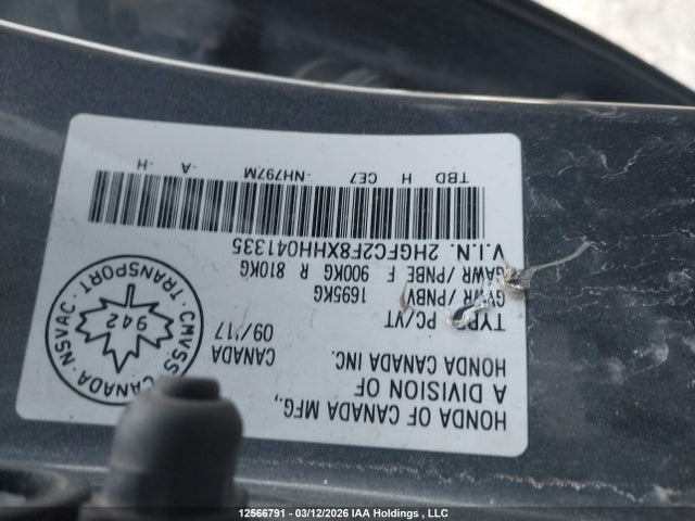 2HGFC2F8XHH041335 Honda Civic Ex 4dr