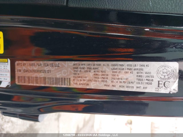1C4HJXENXMW526121 Jeep Wrangler Unlimited Sahara