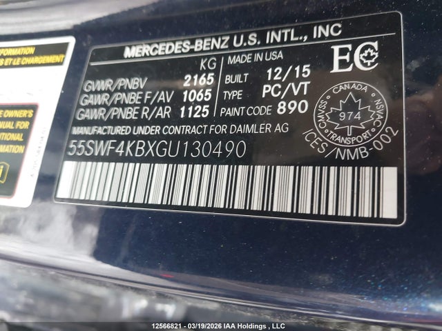 55SWF4KBXGU130490 Mercedes-Benz C 300 4matic