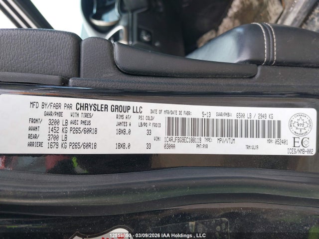 1C4RJFBG9EC188119 Jeep Grand Cherokee Limited