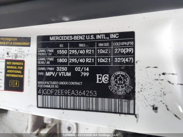Aukcja sprzedaży 2014 Mercedes-benz Gl 350 Bluetec, vin: 4JGDF2EE9EA364253, numer aukcji: 12566844