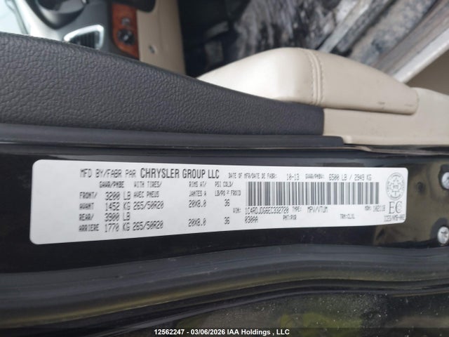 Dodge DURANGO LIMITED 2014 1C4RDJDG6EC332720 Image 9