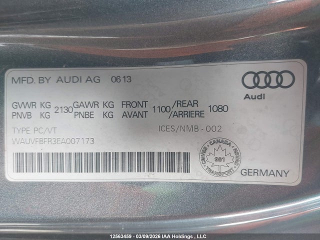 2014 Audi A5 2.0 Technik მანქანა იყიდება აუქციონზე, vin: WAUVFBFR3EA007173, აუქციონის ნომერი: 12563459