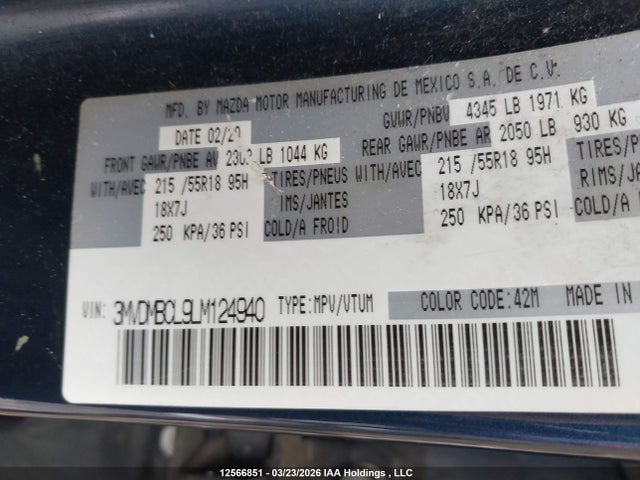 3MVDMBCL9LM124940 Mazda Cx-30 Gs
