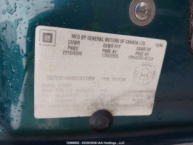 Aukcja sprzedaży 1997 Gmc Sierra K1500, vin: 2GTEK19R3V1511950, numer aukcji: 12566852