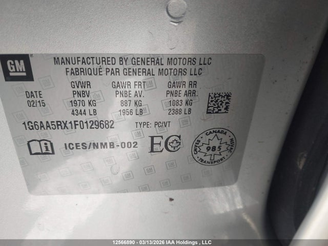1G6AA5RX1F0129682 Cadillac ATS