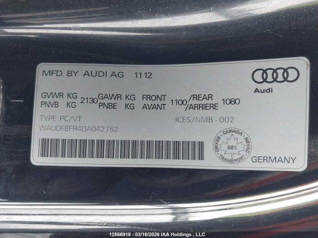 Продаж на аукціоні авто 2013 Audi A5 2.0t, vin: WAUDFBFR4DA042752, номер лоту: 12566918