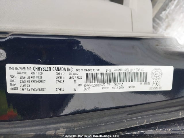 Aukcja sprzedaży 2010 Dodge Grand Caravan Se, vin: 2D4RN4DE5AR185677, numer aukcji: 12566919