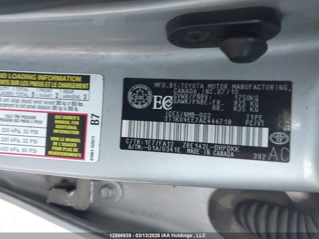 Aukcja sprzedaży 2010 Toyota Matrix, vin: 2T1KU4EE7AC444718, numer aukcji: 12566939