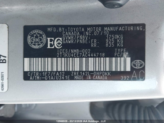 Aukcja sprzedaży 2010 Toyota Matrix, vin: 2T1KU4EE7AC444718, numer aukcji: 12566939