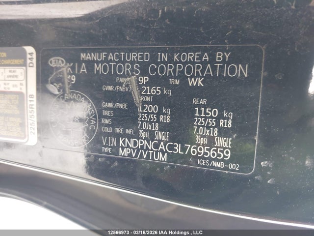 KNDPNCAC3L7695659 KIA Sportage Ex/ex Premium/ex Premium S/ex S/ex Tech