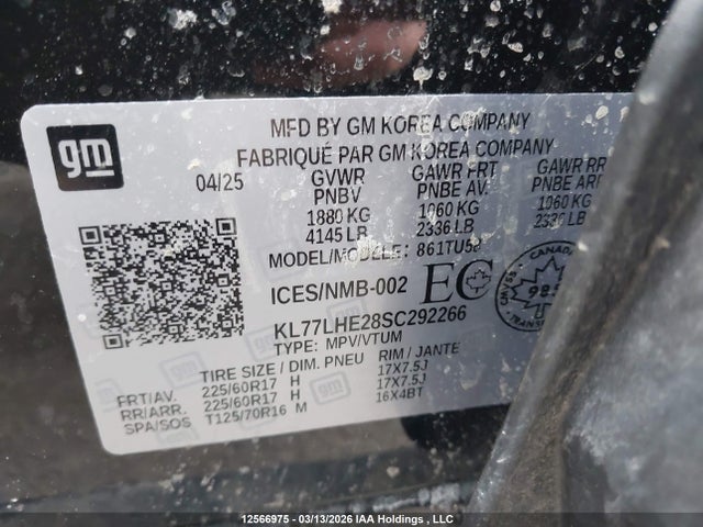KL77LHE28SC292266 Chevrolet Trax Lt Fwd