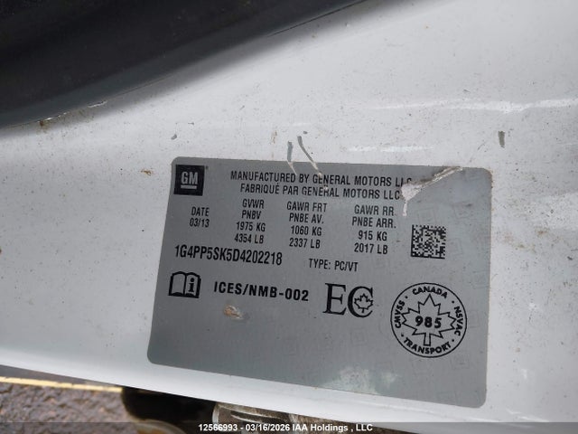 Продажа на аукционе авто 2013 Buick Verano, vin: 1G4PP5SK5D4202218, номер лота: 12566993