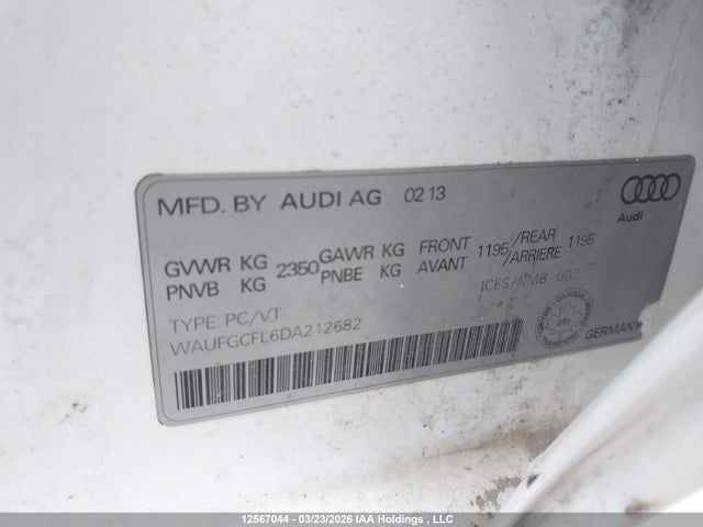 Aukcja sprzedaży 2013 Audi S4 3.0t Premium, vin: WAUFGCFL6DA212682, numer aukcji: 12567044