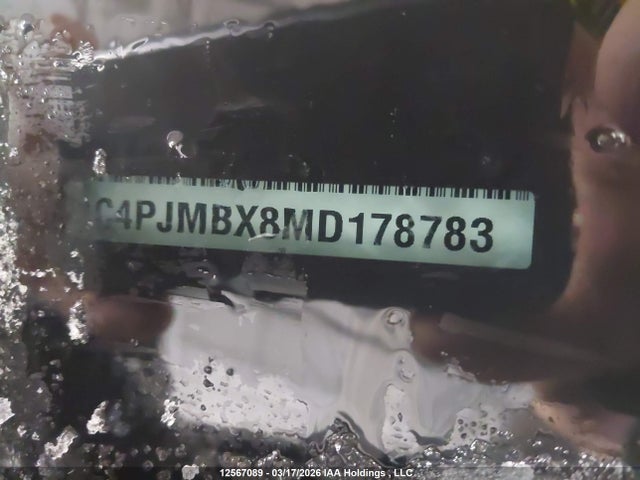 12567089 :رقم المزاد ، 1C4PJMBX8MD178783 vin ، 2021 Jeep Cherokee Trailhawk مزاد بيع