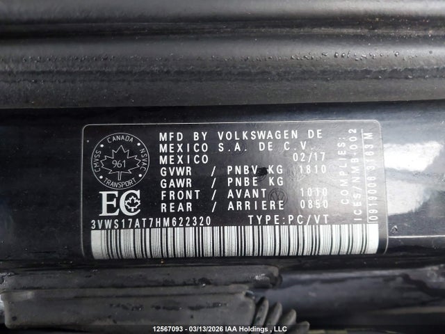 2017 Volkswagen Beetle 1.8 Tsi Dune მანქანა იყიდება აუქციონზე, vin: 3VWS17AT7HM622320, აუქციონის ნომერი: 12567093