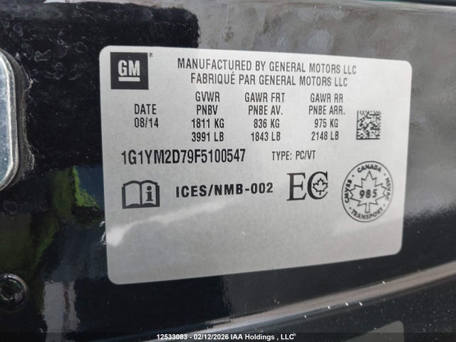 1G1YM2D79F5100547 Chevrolet Corvette Stingray Z51
