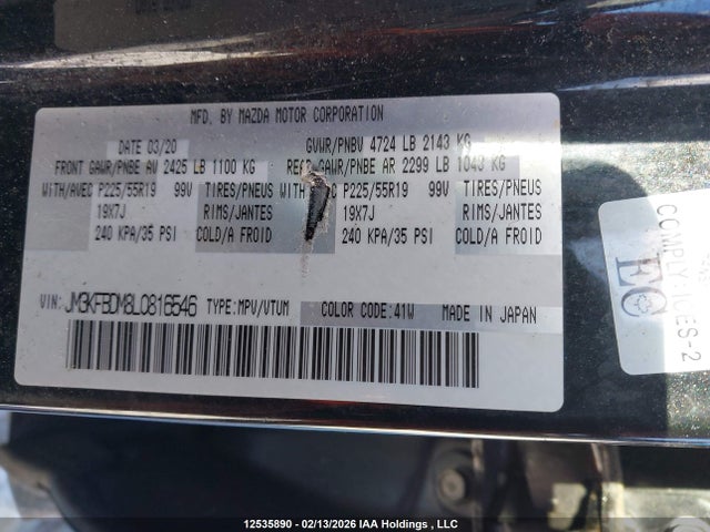 JM3KFBDM8L0816546 Mazda Cx -5 Gt 4dr Awd