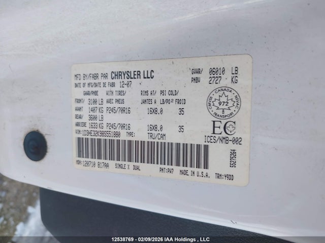 Продаж на аукціоні авто 2008 Dodge Dakota Sxt, vin: 1D3HE32K98S551880, номер лоту: 12538769
