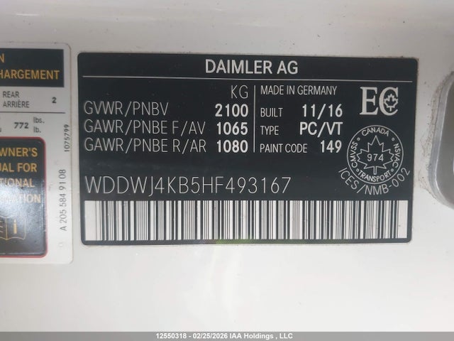 WDDWJ4KB5HF493167 Mercedes-Benz C 300 4matic