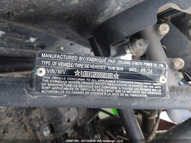 LCELV1ZKXS6001360 Cf Moto Zforce 950 Sport