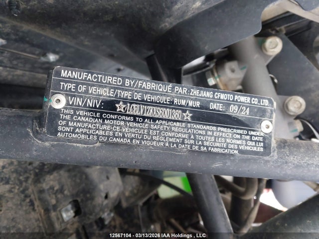 LCELV1ZKXS6001360 Cf Moto Zforce 950 Sport