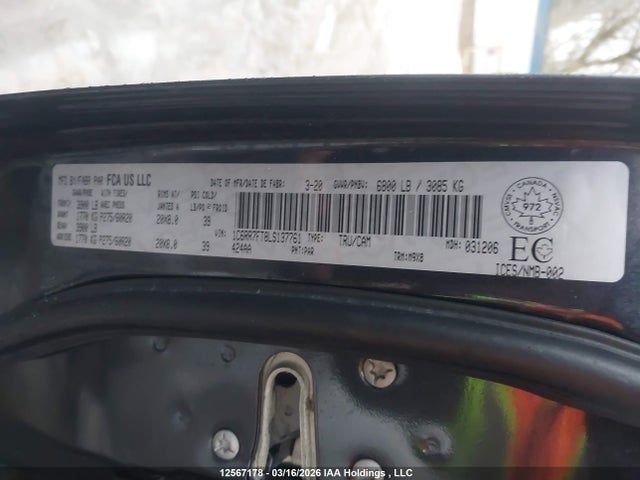 Продажа на аукционе авто 2020 Ram 1500 Classic St, vin: 1C6RR7FT8LS137761, номер лота: 12567178
