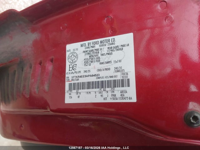 Продаж на аукціоні авто 2010 Ford Ranger Super Cab, vin: 1FTKR4EE5APA64523, номер лоту: 12567187