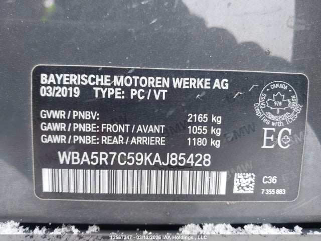 WBA5R7C59KAJ85428 BMW 330XI