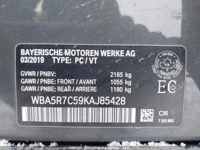 WBA5R7C59KAJ85428 BMW 330XI