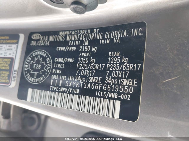 5XYKT3A66FG619550 KIA Sorento