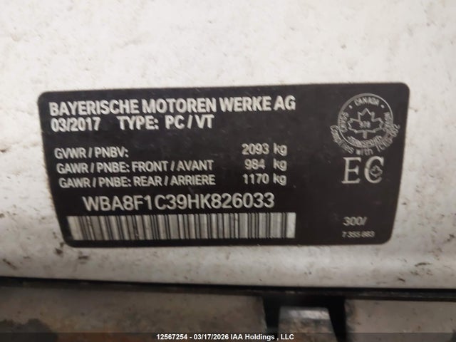 WBA8F1C39HK826033 BMW 328d Xdrive