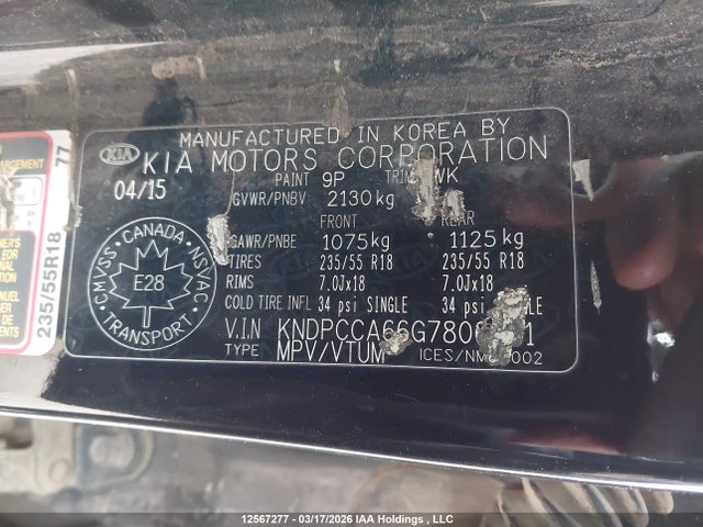 KNDPCCA66G7806081 KIA Sportage Sx/sx Luxury