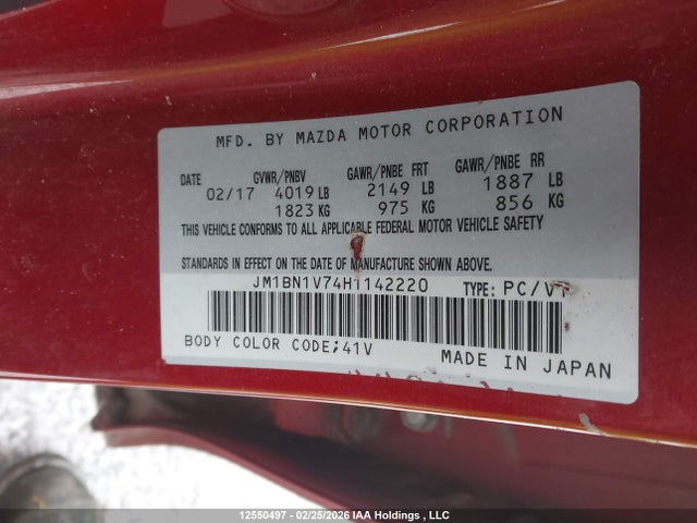 JM1BN1V74H1142220 Mazda Mazda3 Gs