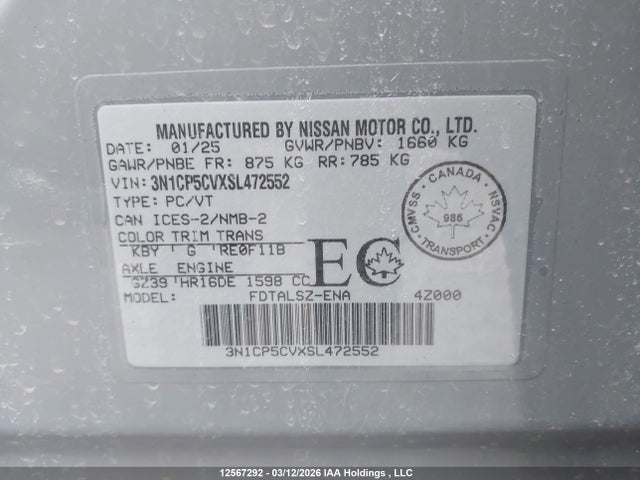 3N1CP5CVXSL472552 Nissan Kicks Play Sv